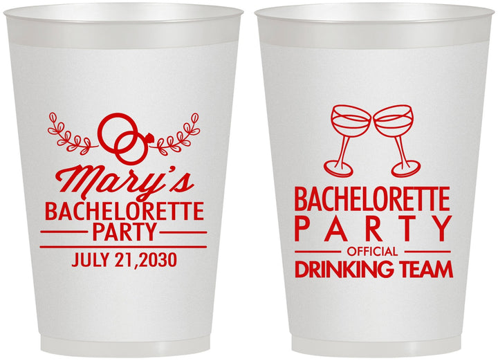 Personalized Bachelorette 12 oz Frosted Cups - Official Drink Team | 60017