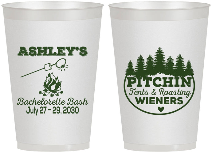 Personalized Bachelorette 12 oz Frosted Cups - Camping | 60018