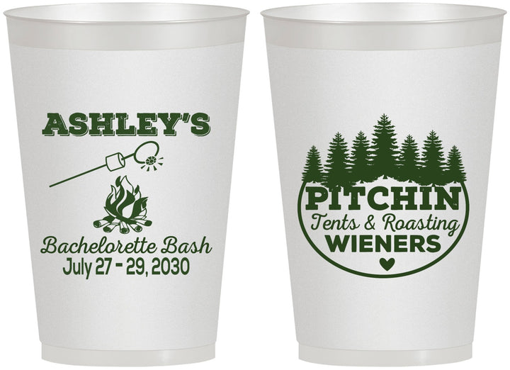 Personalized Bachelorette 12 oz Frosted Cups - Camping | 60018