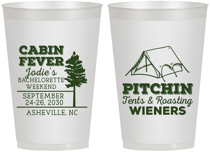 Personalized Bachelorette 12 oz Frosted Cups - Camping | 60019
