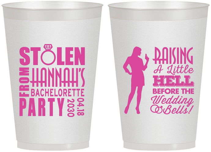 Personalized Bachelorette 12 oz Frosted Cups - Raising A Little Hell | 60020