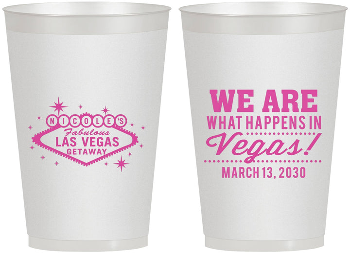 Personalized Bachelorette 12 oz Frosted Cups - Las Vegas | 60029