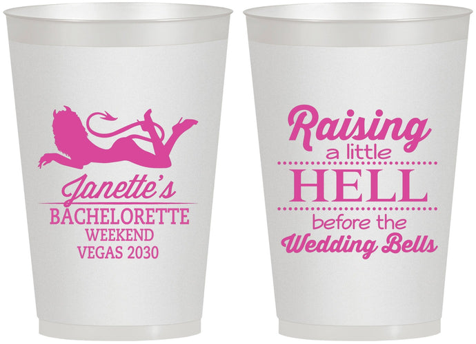 Personalized Bachelorette 12 oz Frosted Cups - Raising A Little Hell | 60030
