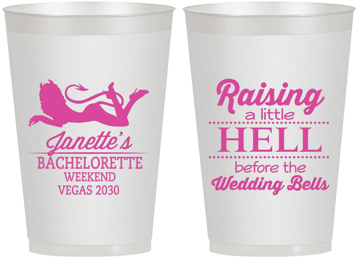 Personalized Bachelorette 12 oz Frosted Cups - Raising A Little Hell | 60030