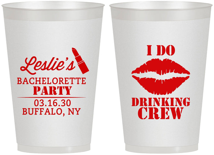 Personalized Bachelorette 12 oz Frosted Cups - I Do Drinking Team | 60031