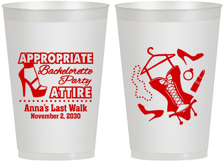 Personalized Bachelorette 12 oz Frosted Cups - Last Walk | 60032