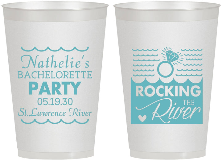 Personalized Bachelorette 12 oz Frosted Cups - Rocking The River | 60033