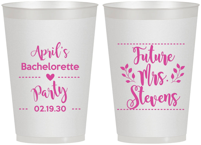 Personalized Bachelorette 12 oz Frosted Cups - Future Mrs | 60037