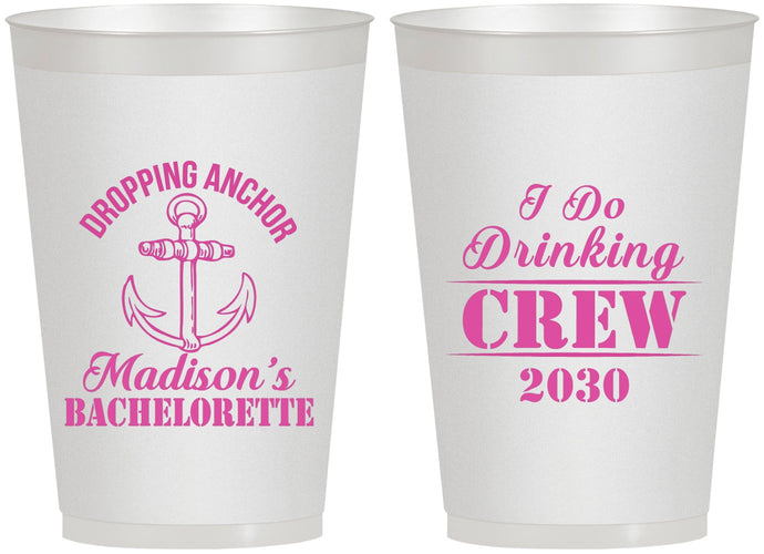 Personalized Bachelorette 12 oz Frosted Cups - I Do Drinking Team | 60038