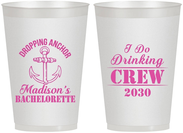 Personalized Bachelorette 12 oz Frosted Cups - I Do Drinking Team | 60038