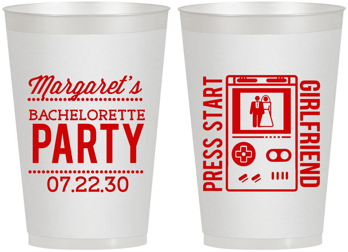 Personalized Bachelorette 12 oz Frosted Cups - Video Games | 60039