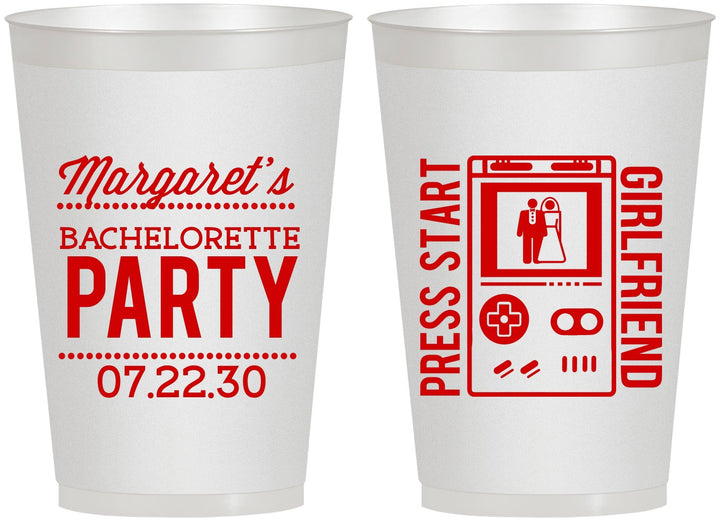 Personalized Bachelorette 12 oz Frosted Cups - Video Games | 60039