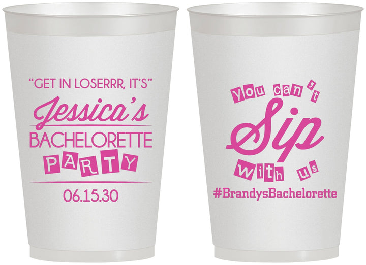 Personalized Bachelorette 12 oz Frosted Cups - Cant Sip With Us | 60050