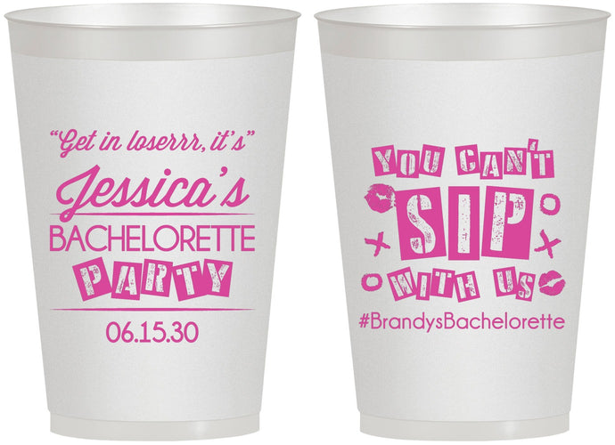 Personalized Bachelorette 12 oz Frosted Cups - Cant Sip With Us | 60051