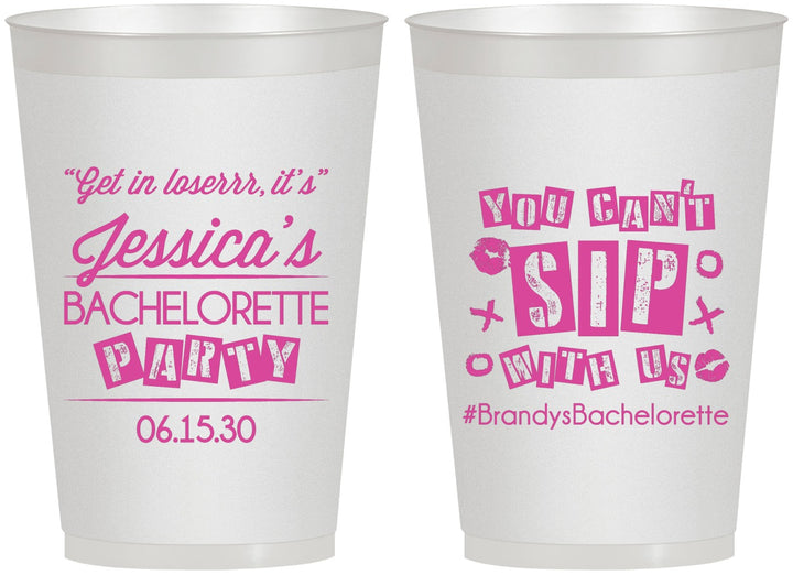 Personalized Bachelorette 12 oz Frosted Cups - Cant Sip With Us | 60051