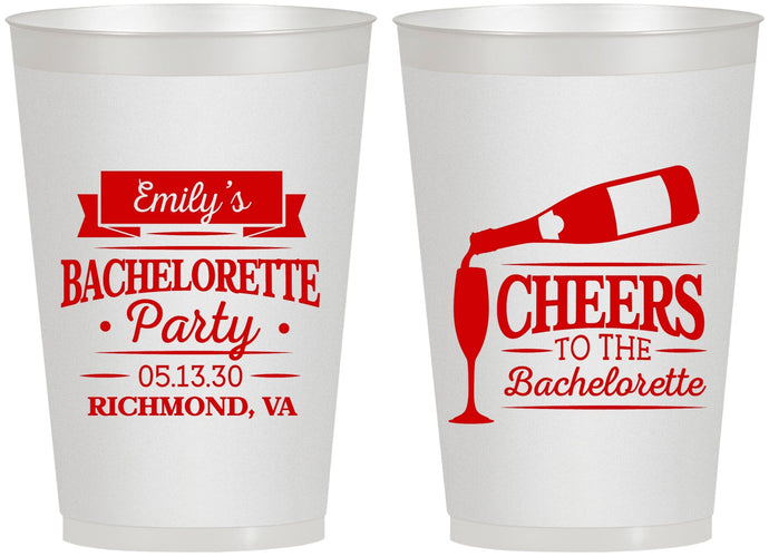 Personalized Bachelorette 12 oz Frosted Cups - Cheers | 60052