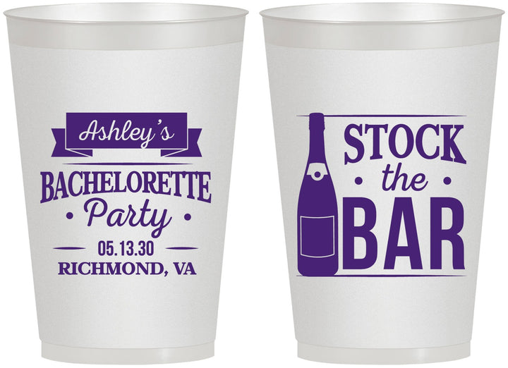 Personalized Bachelorette 12 oz Frosted Cups - Stock The Bar | 60053