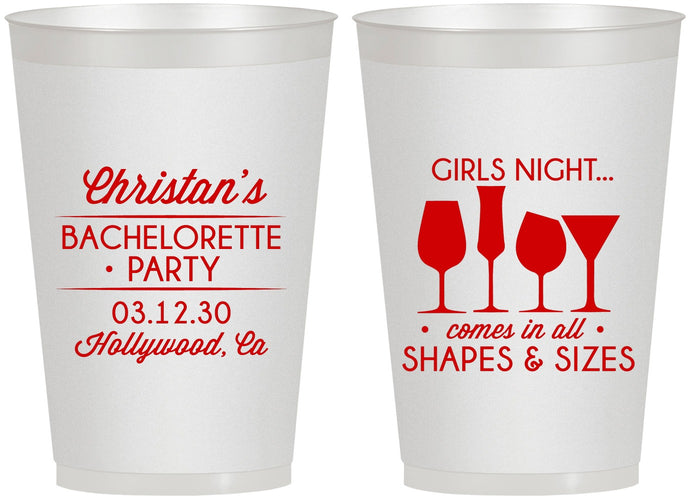 Personalized Bachelorette 12 oz Frosted Cups - Girls Night | 60054