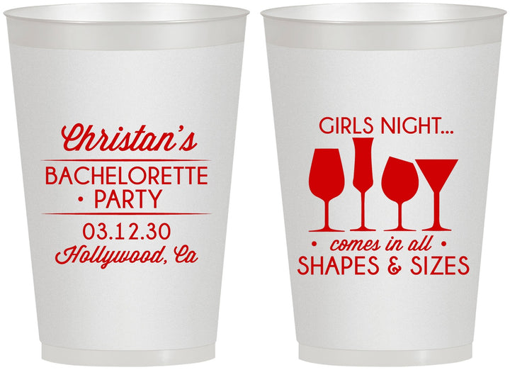 Personalized Bachelorette 12 oz Frosted Cups - Girls Night | 60054
