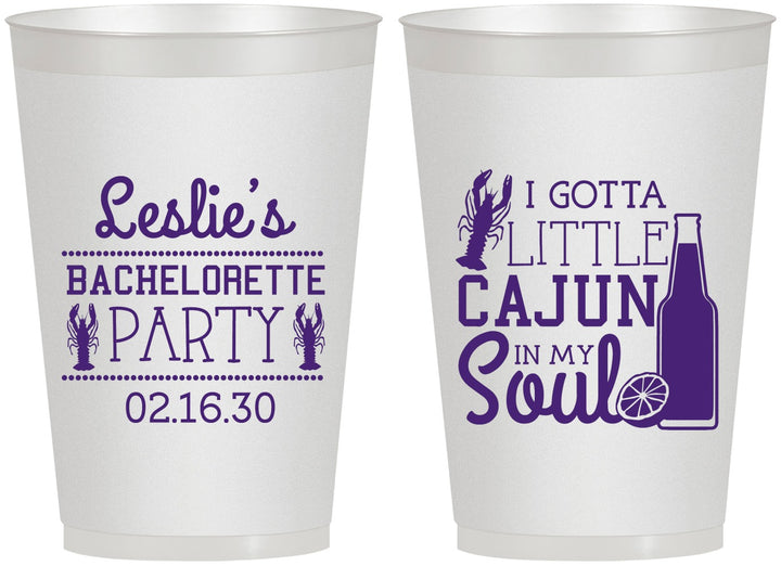 Personalized Bachelorette 12 oz Frosted Cups - Little Cajun In My Soul | 60058