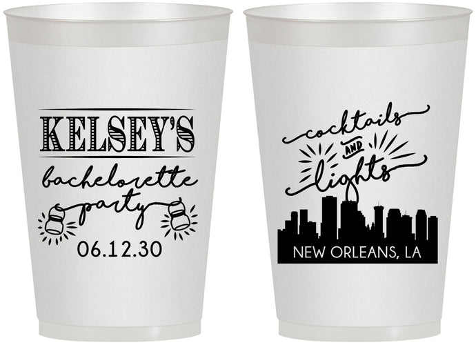 Personalized Bachelorette 12 oz Frosted Cups - New Orleans | 60066