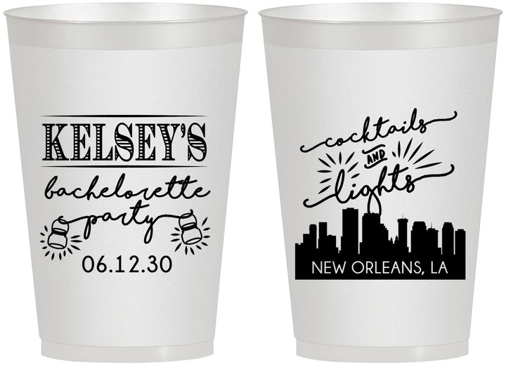 Personalized Bachelorette 12 oz Frosted Cups - New Orleans | 60066