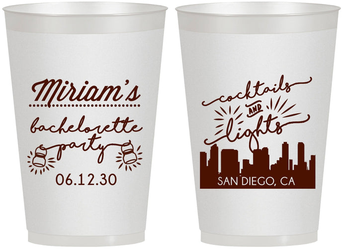 Personalized Bachelorette 12 oz Frosted Cups - San Diego | 60067