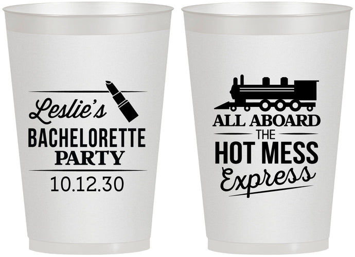 Personalized Bachelorette 12 oz Frosted Cups - Hot Mess Express | 60075
