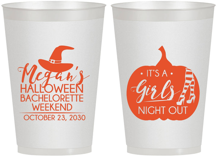 Personalized Bachelorette 12 oz Frosted Cups - Halloween Girls Night Out | 60077