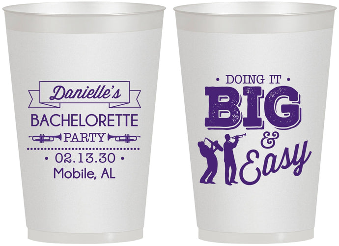 Personalized Bachelorette 12 oz Frosted Cups - New Orleans | 60084