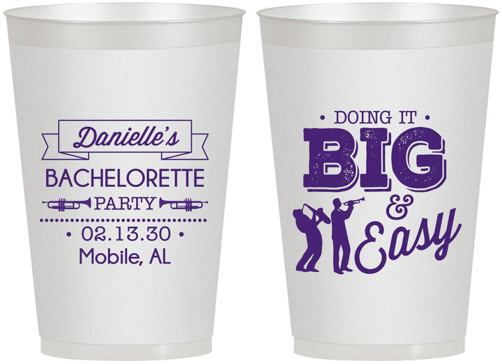 Personalized Bachelorette 12 oz Frosted Cups - New Orleans | 60084