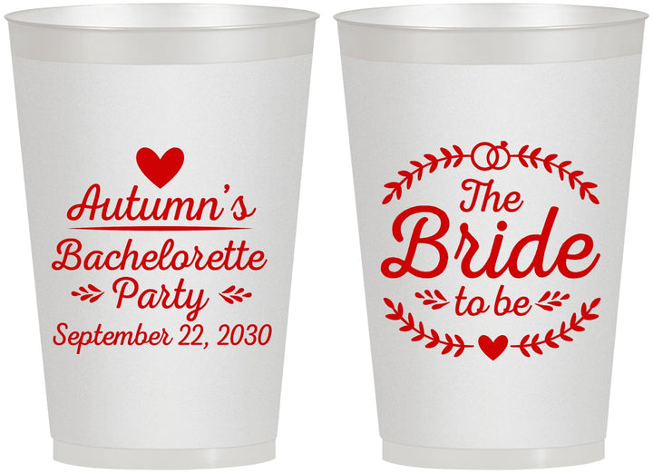 Personalized Bachelorette 12 oz Frosted Cups - Bride To Be | 60088
