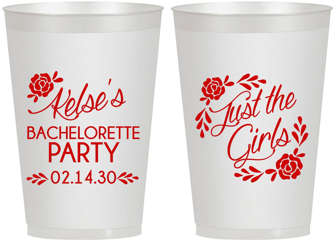 Personalized Bachelorette 12 oz Frosted Cups - Just The Girls | 60089