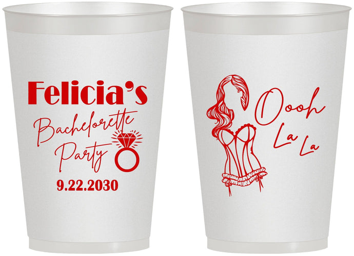 Personalized Bachelorette 12 oz Frosted Cups - Paris | 60090