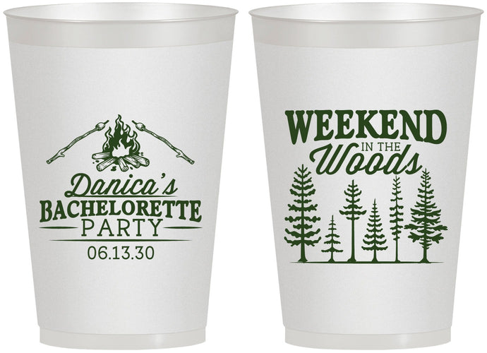 Personalized Bachelorette 12 oz Frosted Cups - Camping | 60094