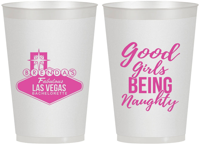 Personalized Bachelorette 12 oz Frosted Cups - Good Girls Naughty | 60111
