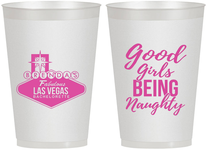 Personalized Bachelorette 12 oz Frosted Cups - Good Girls Naughty | 60111