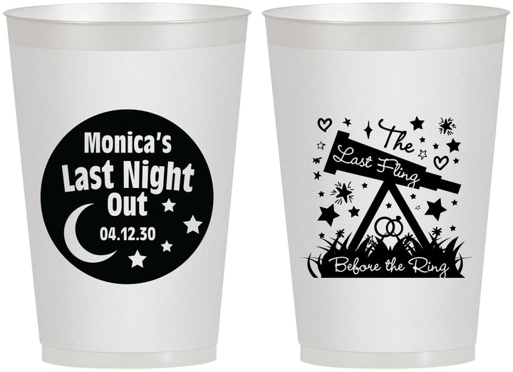 Personalized Bachelorette 12 oz Frosted Cups - Last Fling Before Rings | 60113