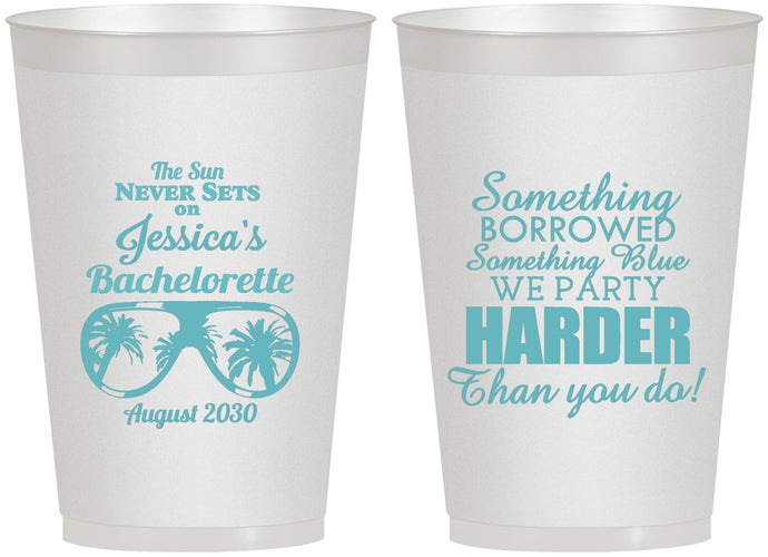 Personalized Bachelorette 12 oz Frosted Cups - Something Borrowed | 60132
