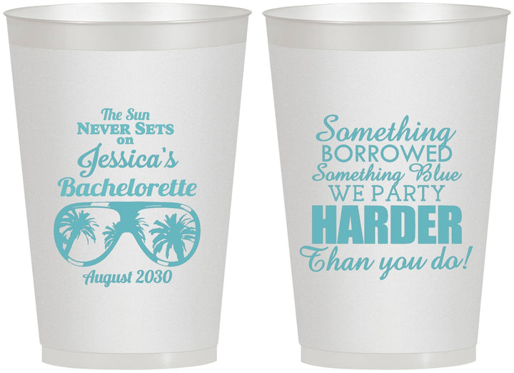 Personalized Bachelorette 12 oz Frosted Cups - Something Borrowed | 60132