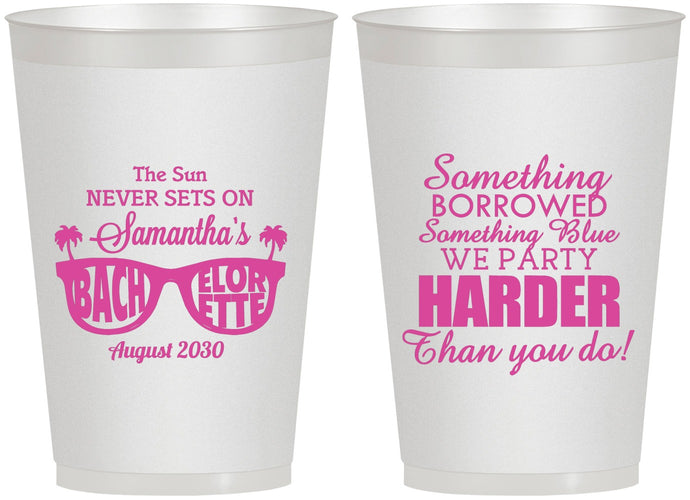 Personalized Bachelorette 12 oz Frosted Cups - Something Borrowed | 60133
