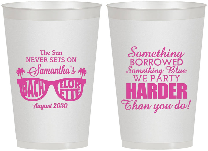 Personalized Bachelorette 12 oz Frosted Cups - Something Borrowed | 60133