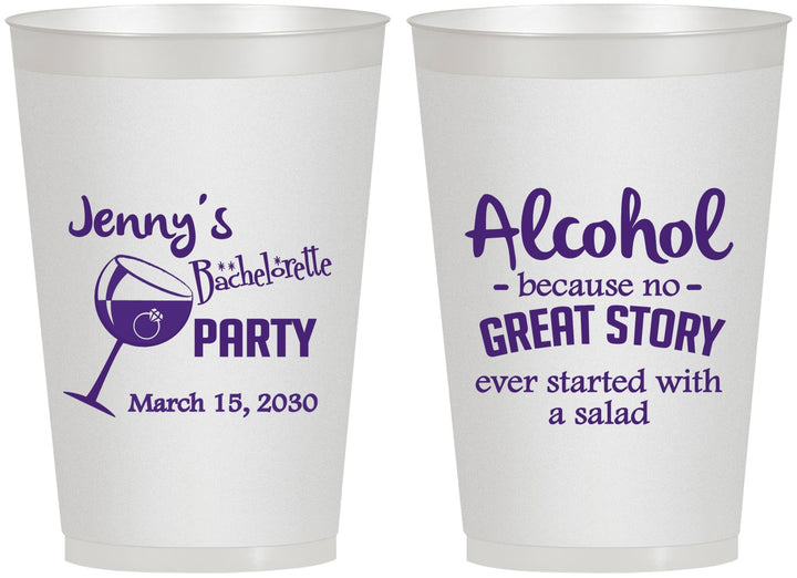 Personalized Bachelorette 12 oz Frosted Cups - Alcohol | 60138