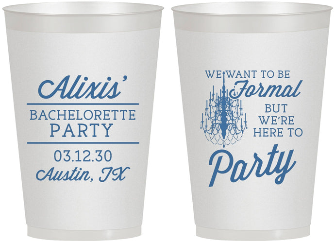 Personalized Bachelorette 12 oz Frosted Cups - Formal Party | 60145