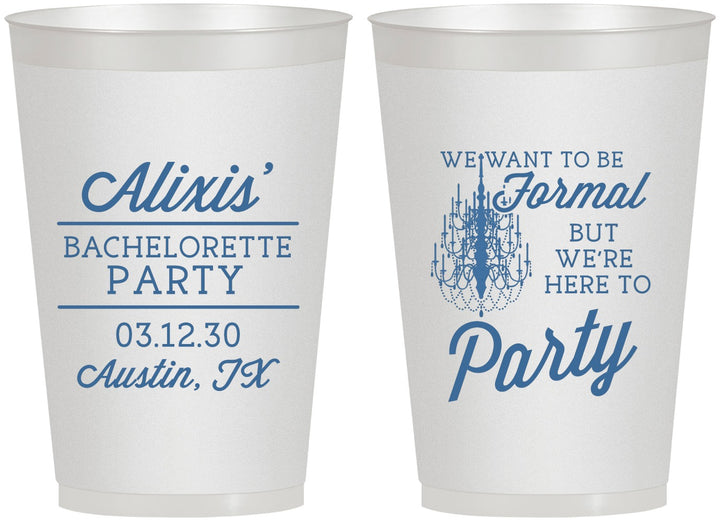 Personalized Bachelorette 12 oz Frosted Cups - Formal Party | 60145
