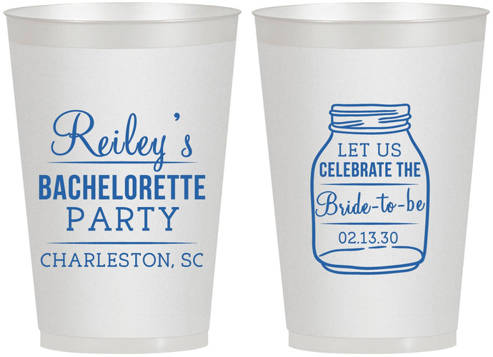 Personalized Bachelorette 12 oz Frosted Cups - Bride To Be | 60146