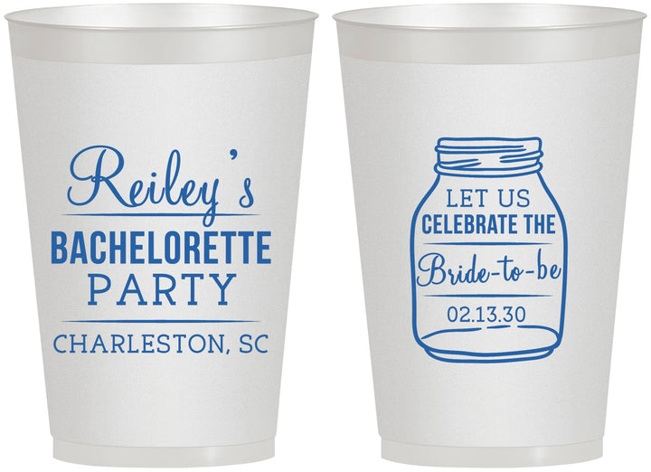 Personalized Bachelorette 12 oz Frosted Cups - Bride To Be | 60146