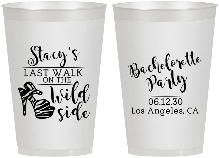 Personalized Bachelorette 12 oz Frosted Cups - Last Walk Wild Side | 60148