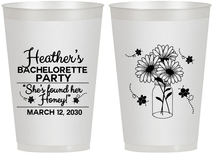 Personalized Bachelorette 12 oz Frosted Cups - She Found Her Honey | 60150