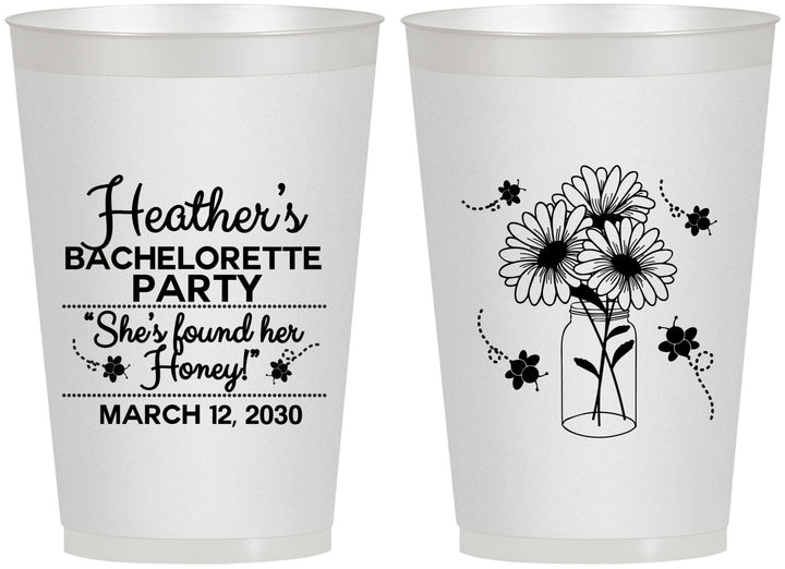 Personalized Bachelorette 12 oz Frosted Cups - She Found Her Honey | 60150